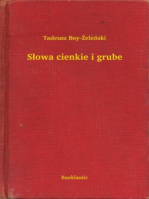 cover image of Słowa cienkie i grube